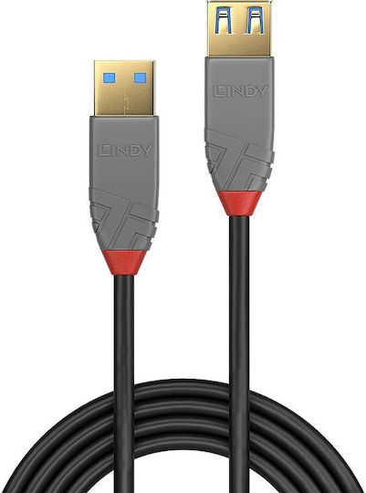 Lindy USB 3.0 Кабел USB-A мъжки - USB-A женски Бял 1м 36761