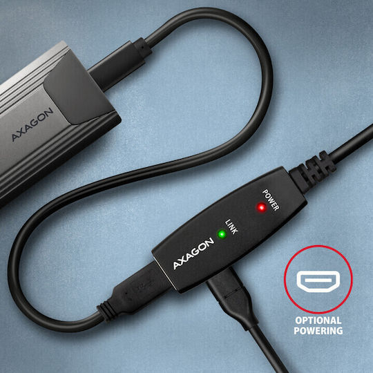 Axagon USB 3.0 Kabel USB-A-Stecker - USB-A-Buchse Schwarz 10m ADR-310