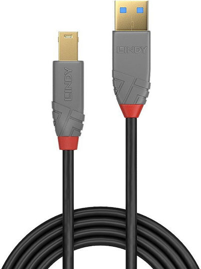Lindy USB 3.0 Cablu USB-B - USB-A Negru 0.5m 36740