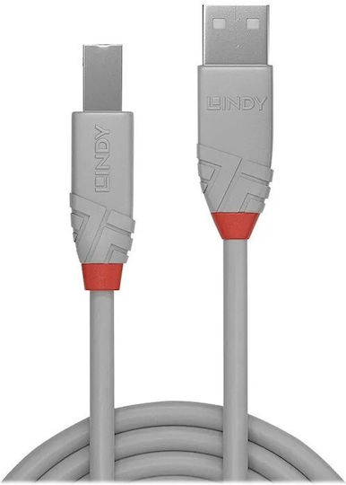 Lindy USB 2.0 Cablu USB-A - USB-B Gri 0.5m 36681