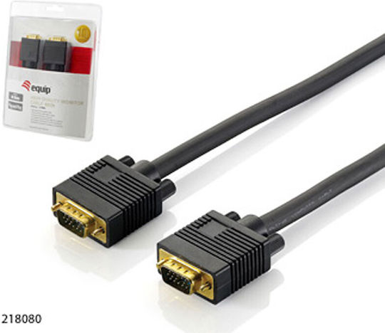 Equip Кабел VGA мъжки - VGA женски Черен 1.8м (218130)