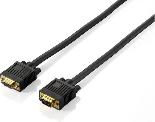 Equip Кабел VGA мъжки - VGA женски Черен 1.8м (218130)