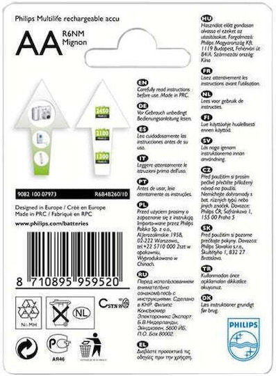 Philips Презареждащи батерии AA Ni-MH 2600mAh 1.2V 4бр