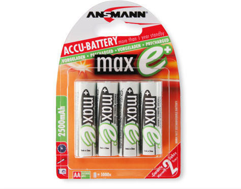 Ansmann Rechargeable Battery AA Ni-MH 2500mAh 1.2V 4pcs