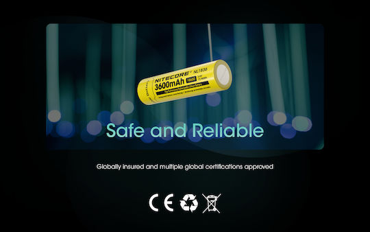 NiteCore NL1836 Επαναφορτιζόμενη Μπαταρία 18650 Li-ion 3600mAh 3.6V 1τμχ