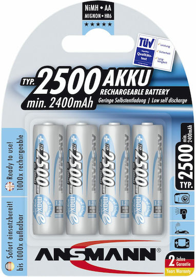 Ansmann Rechargeable Battery AA Ni-MH 2500mAh 1.2V 4pcs