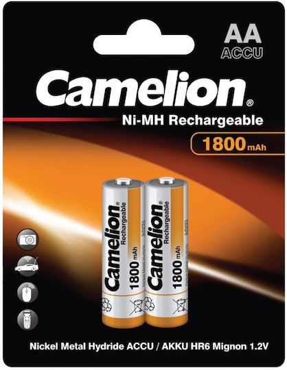 Camelion Rechargeable Battery AA Ni-MH 1800mAh 1.2V 2pcs
