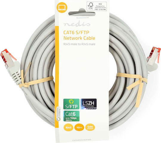 Nedis S/FTP Cat.6 Ethernet Network Cable 1m Gray 1pcs