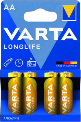 Varta 12 Pack Alkaline Batteries AA LongLife 1.5V 120316