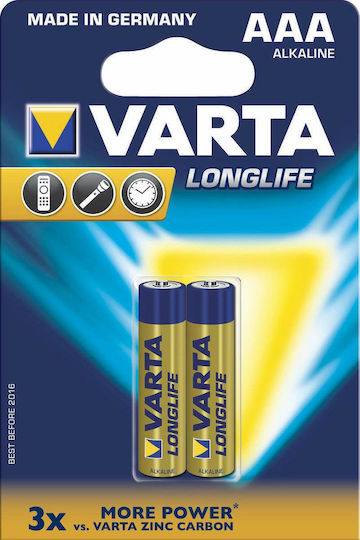Varta LongLife Αλκαλικές Μπαταρίες AAA 1.5V 2τμχ