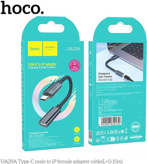 Hoco Konverter USB-C männlich zu Blitzschlag männlich Blau 1Stück
