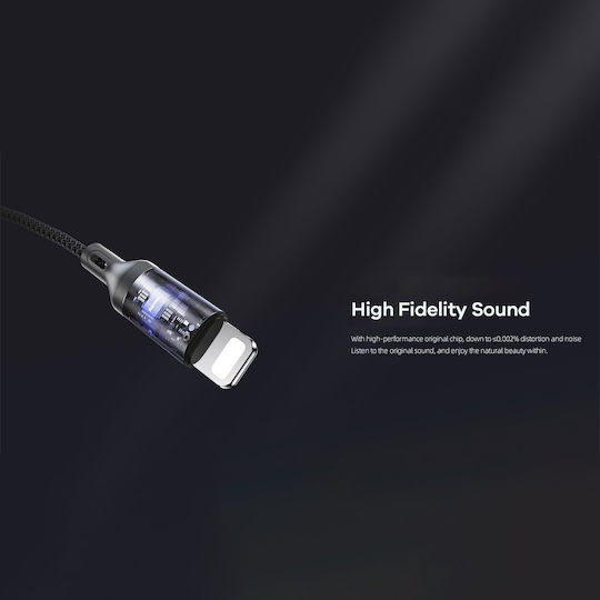 Remax Μετατροπέας Lightning male σε 3.5mm female Γκρι 1τμχ