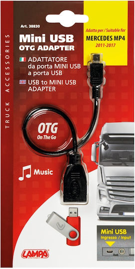 Lampa Red Line Konverter Mini-USB männlich zu USB-A weiblich Rot 1Stück