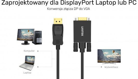 Unitek Μετατροπέας DisplayPort / VGA male σε DisplayPort / VGA female 1τμχ Y-5118F