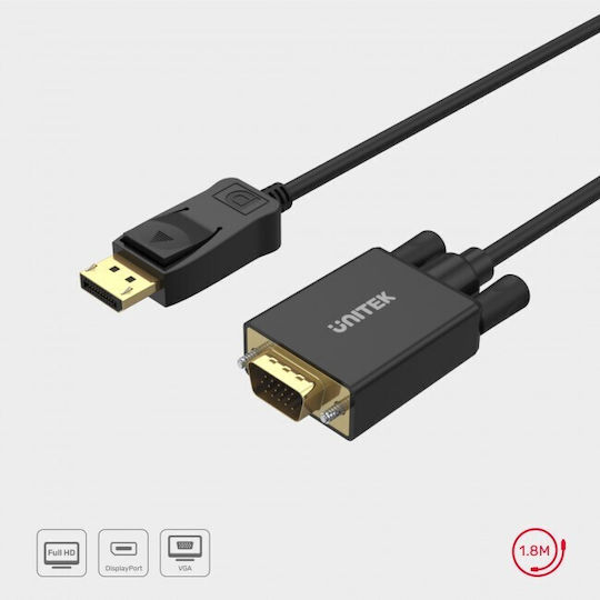 Unitek Μετατροπέας DisplayPort / VGA male σε DisplayPort / VGA female 1τμχ Y-5118F