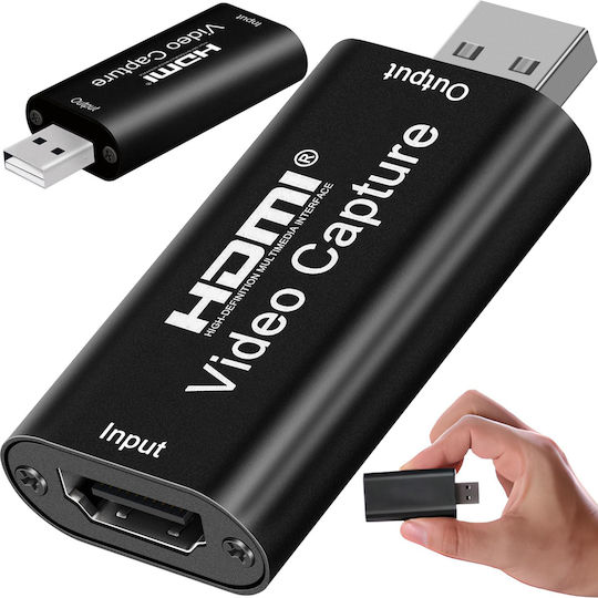 Конвертор USB-A мъжки към HDMI женски Черен 1бр