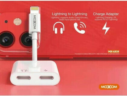 Moxom MX-AX19 Конвертор USB-C мъжки към 3.5mm / USB-C женски Бял 1бр