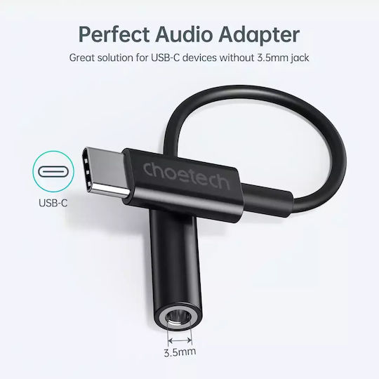 Choetech Convertor USB-C masculin în 3.5mm feminin 1buc AUX003