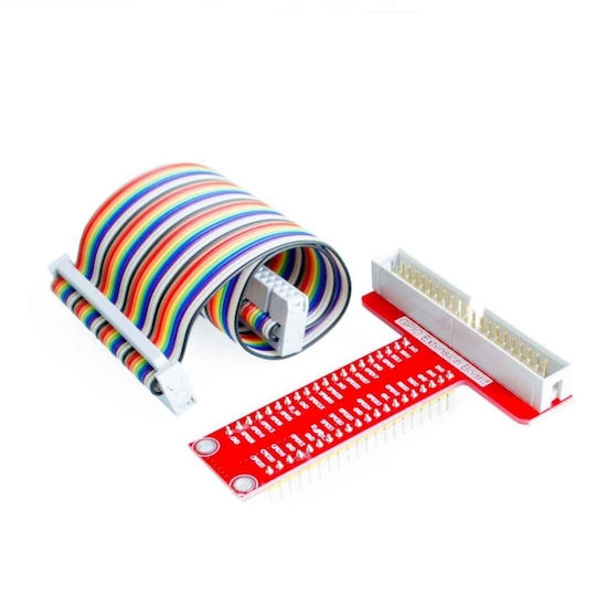 Optum T-Type GPIO Extension + 40 Pins Rainbow Cable for Raspberry Pi 3 Β+