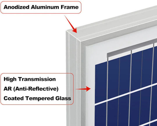 Epsolar P-130w Πολυκρυσταλλικό Φωτοβολταϊκό Πάνελ 130W 12V 1120x670x28mm