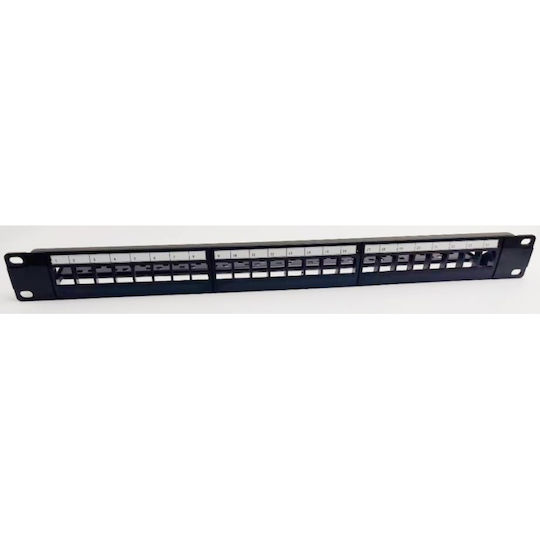 NG Patch Panel Keystone για Rack 1U 24 Θυρών