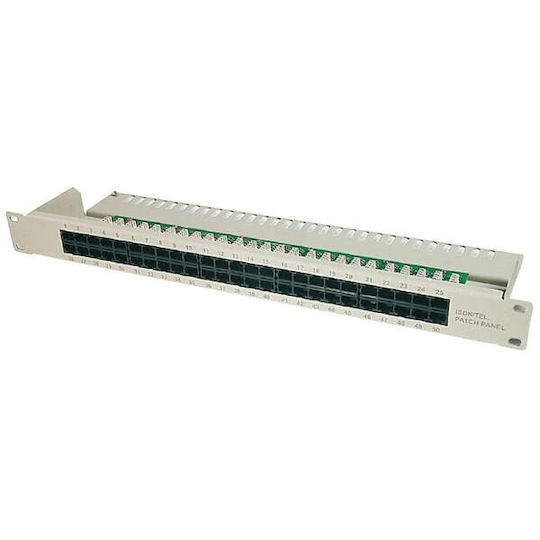 Digitus Τηλεφωνικό Patch Panel για Rack 1U 19" 24 Θυρών Λευκό