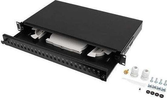 Lanberg Optical Patch Panel for Rack 1U 19" with 24 Ports Black
