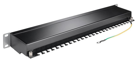 Goobay Shielded Patch Panel for Rack 19" with 24 Ports Black