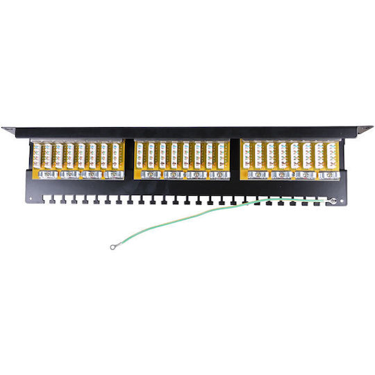 Goobay Shielded Patch Panel for Rack 19" with 24 Ports Black