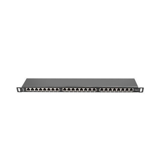 Lanberg Panou Patch Ecranat pentru Rack 0.5U 19" 24 Porturi cat6 Negru