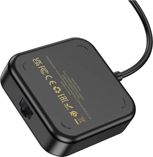 Hoco Hub 3 Θυρών USB 3.0 με σύνδεση USB-A / Ethernet