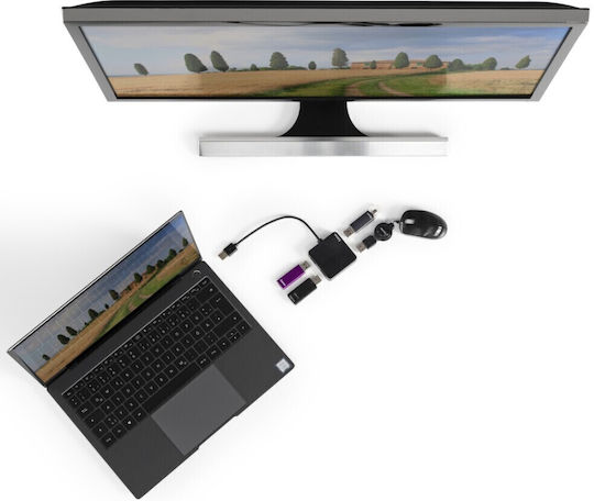 HAMA USB Hub 4 Ports USB 2.0 with USB-A Connection