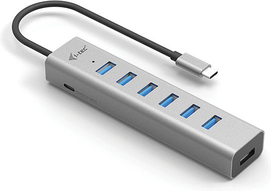 i-tec Hub 7 Θυρών USB 3.2 με σύνδεση USB-C Ασημί