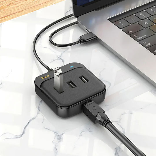 Hoco Hub 3 Θυρών USB 3.0 με σύνδεση USB-A / Ethernet
