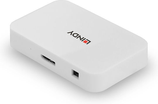 Lindy Hub 4 Θυρών USB 3.0 με σύνδεση USB-A Λευκό