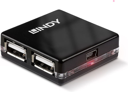 Lindy 4 Port USB 2.0 Mini Hub Hub 4 Θυρών USB 2.0 με σύνδεση USB-A