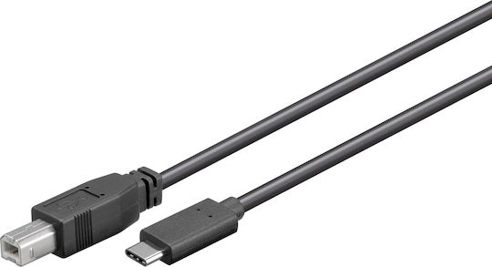 Microconnect USB 2.0 Cable USB-C male - USB-B PD Μαύρο 1m USB3.1C2B1