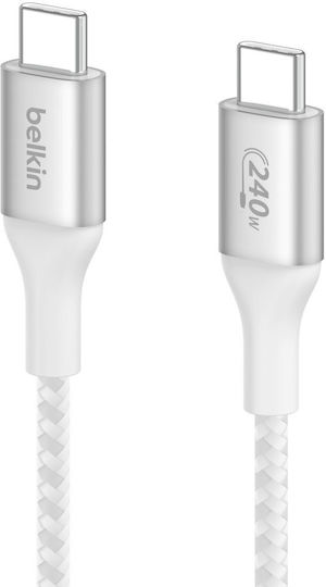 Belkin Boost Charge USB 2.0 Cable USB-C male - USB-C 240W PD Λευκό 2m CAB015BT2MWH