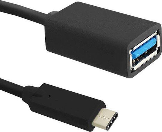 Qoltec USB 3.1 Cable USB-C male - USB-A female Μαύρο 0.5m 50486