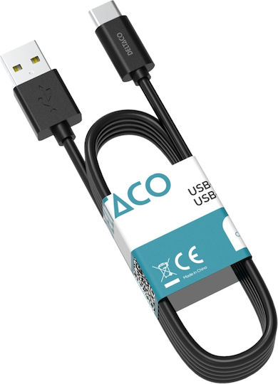 Deltaco USB 2.0 Cable USB-C Male - USB-A Black 1m