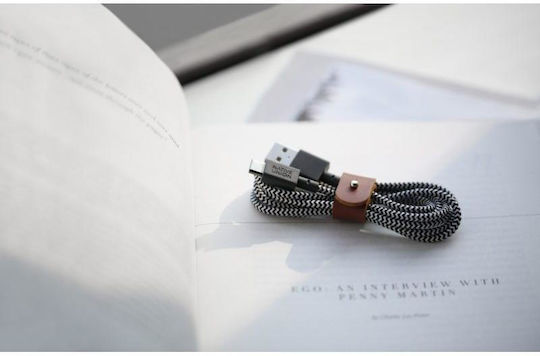 Native Union Union Belt Braided USB 2.0 Cable USB-C male - USB-A Γκρι 1.2m BELT-AC-ZEB-NP