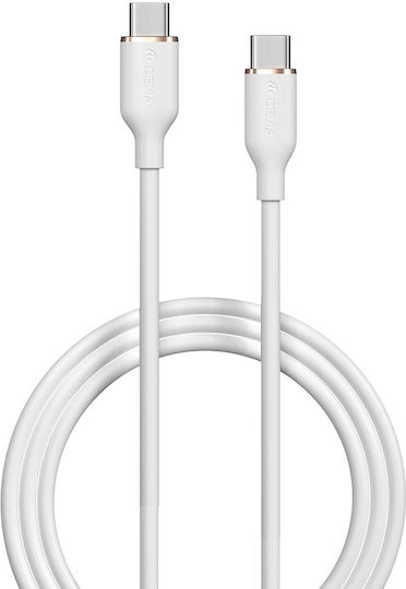 Devia Ec632 Jelly USB 2.0 Cable USB-C Male - USB-C 60W PD White 1.2m
