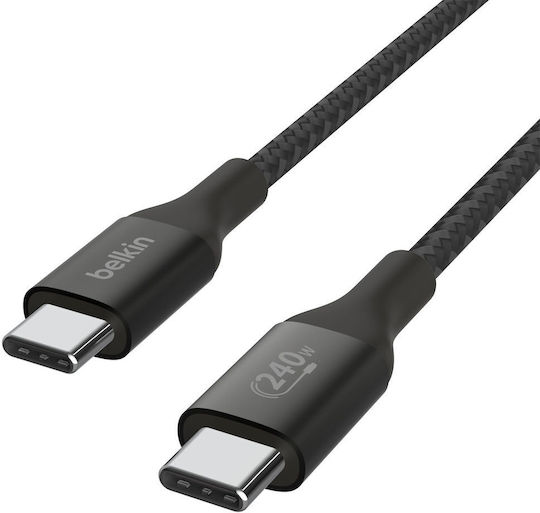 Belkin Boost Charge USB 2.0 Cable USB-C male - USB-C 240W PD Μαύρο 1m CAB015BT1MBK