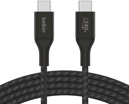 Belkin Boost Charge USB 2.0 Cable USB-C male - USB-C 240W PD Μαύρο 1m CAB015BT1MBK