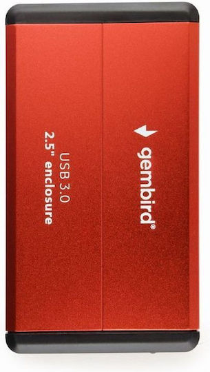 Gembird Θήκη για Σκληρό Δίσκο 2.5" SATA III με σύνδεση USB 3.0 σε Κόκκινο χρώμα