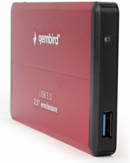 Gembird Θήκη για Σκληρό Δίσκο 2.5" SATA III με σύνδεση USB 3.0 σε Κόκκινο χρώμα