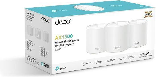 TP-LINK Deco X10 v1 WiFi Mesh Network Access Point Wi‑Fi 6 Dual Band (2.4 & 5GHz) σε Διπλό Kit Λευκό