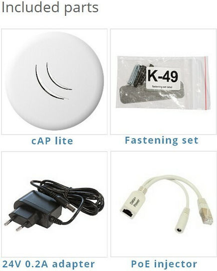 MikroTik cAP lite Access Point Wi‑Fi 4 Single Band (2.4GHz)