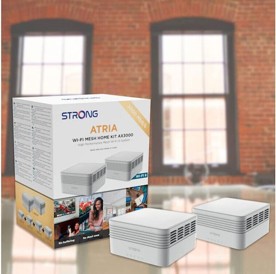 Strong AX3000 WiFi Mesh Network Access Point Wi‑Fi 6 Dual Band (2.4 & 5GHz) σε Διπλό Kit