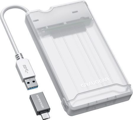 Graugear Case for Hard Drive 2.5" SATA III with Connection USB 3.2